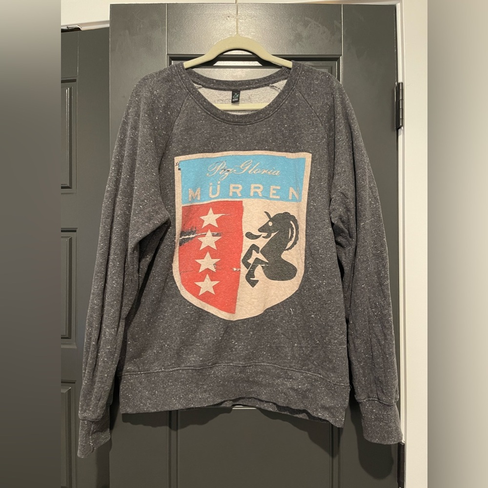 Murren Switzerland Souvenir Sweatshirt Charcoal Gray Size XL Gently Worn